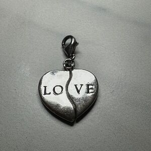 Thomas Sabo Love Heart Broken Charm‎ Carrier Sterling Silver 925 Clip On